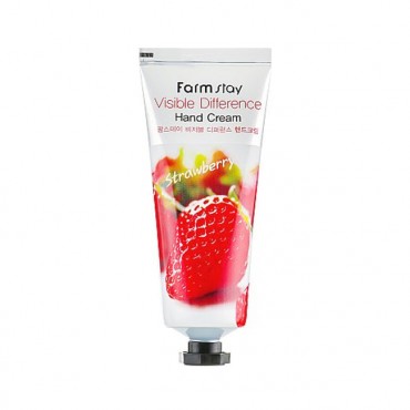 FARM STAY Крем для рук с экстрактом клубники 100ml Visible Difference Hand Cream-Strawberry 100мл 