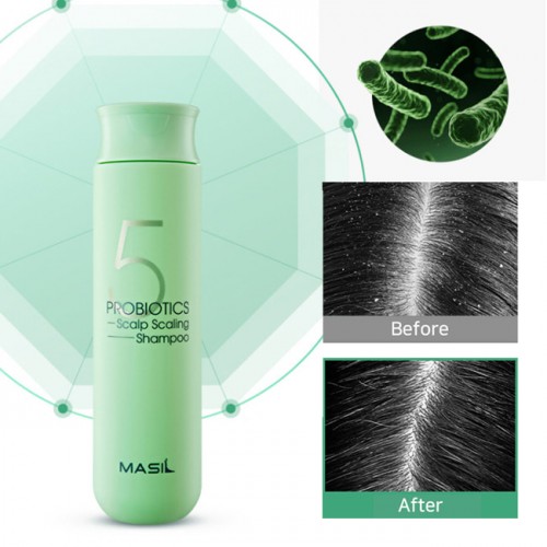 Глубокоочищающий шампунь с пробиотиками Masil 5 Probiotics Scalp Scaling Shampoo 300ml